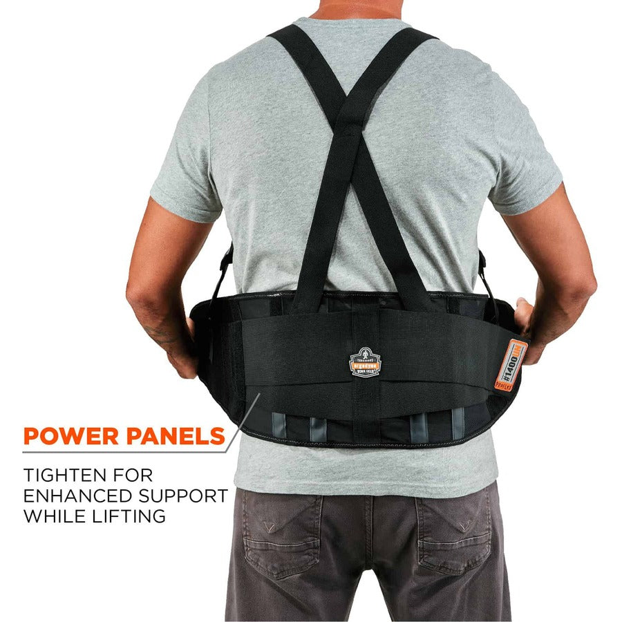 25" to 58" Waist Size - Black - Rubber, Polypropylene, 280D Spandex - 1 Each