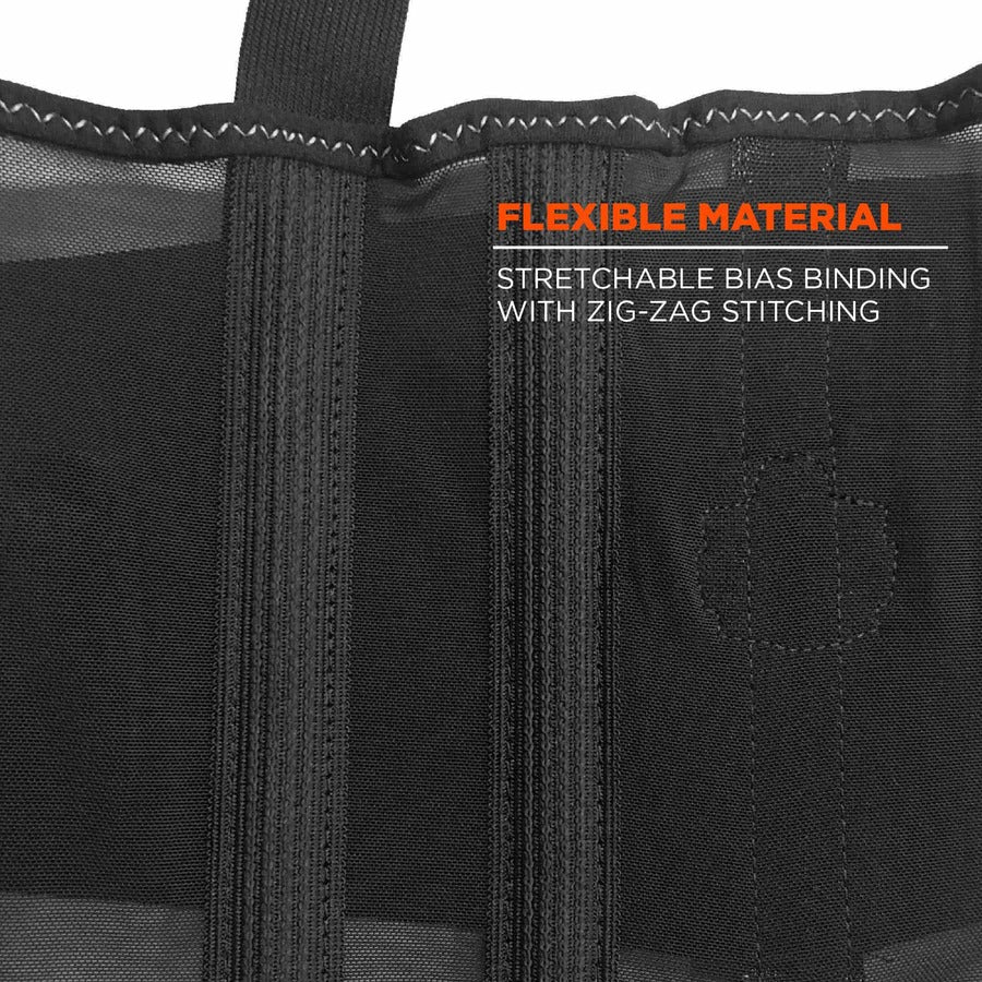 Ergodyne ProFlex 100 Economy Back Support Brace - 42" to 46" Waist Size - Black - 280D Spandex, Rubber, Polypropylene - 1 Each