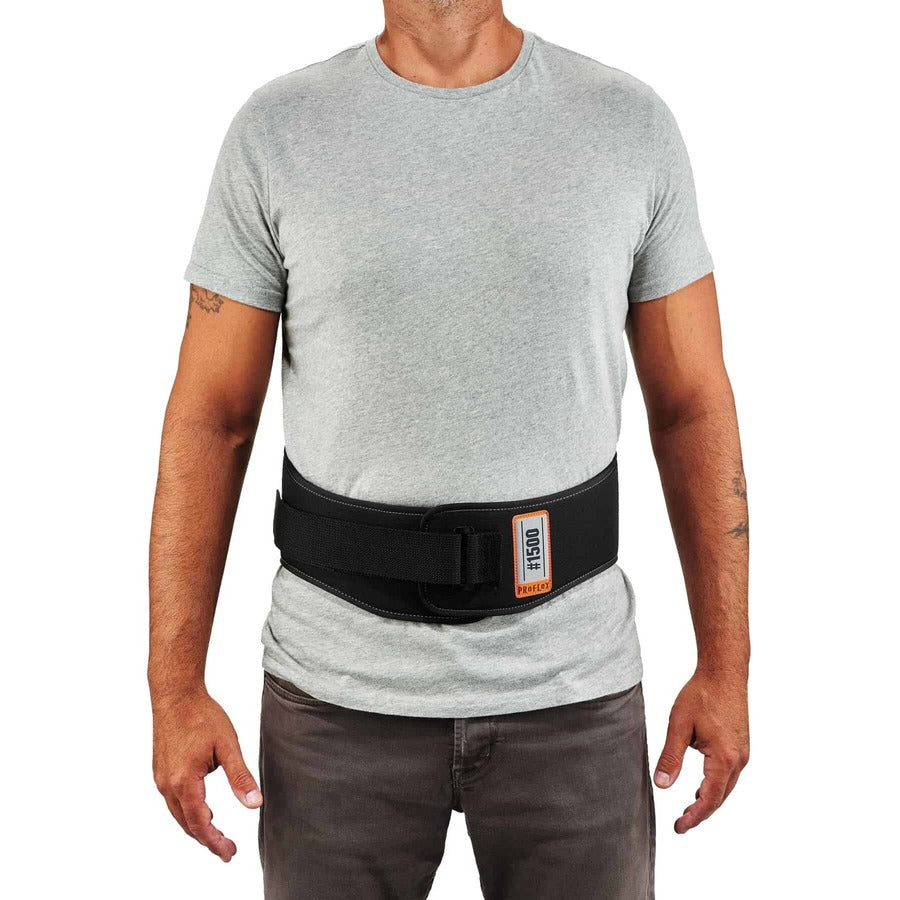 Ergodyne ProFlex 1500 Weight Lifters Support Brace - 34" to 38" Waist Size - Black - 900D Nylon - 1 Each