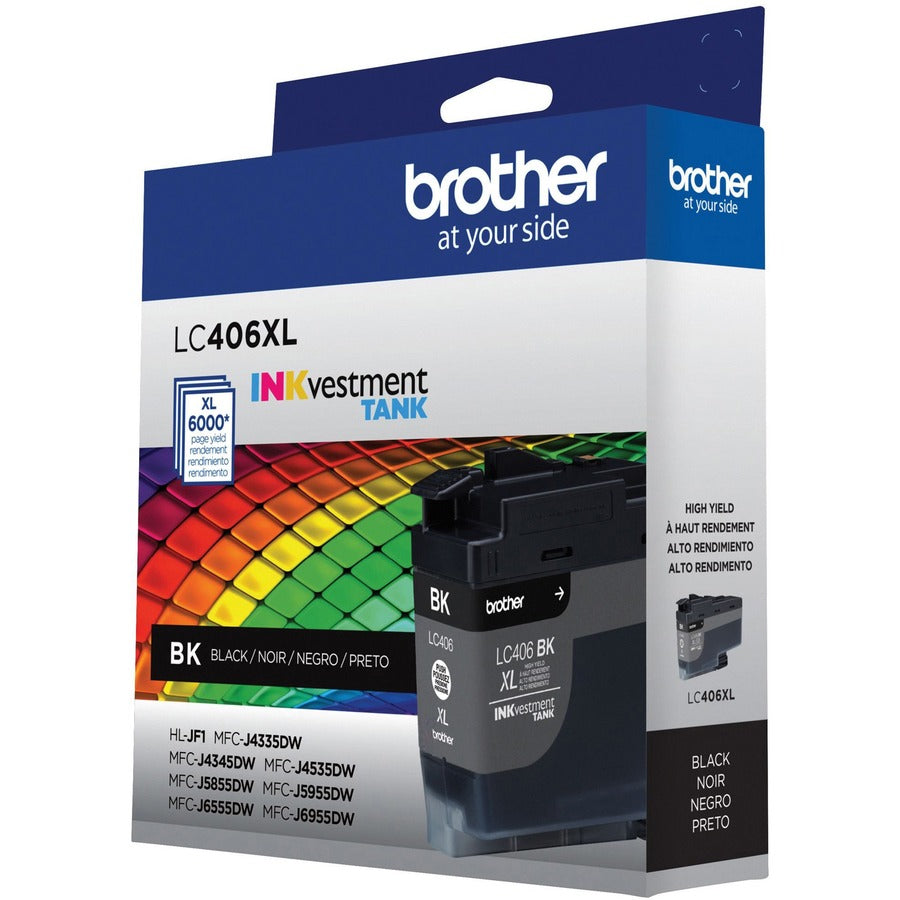 Brother INKvestment LC406XLBK Original High Yield Inkjet Ink Cartridge - Single Pack - Black - 1 Each