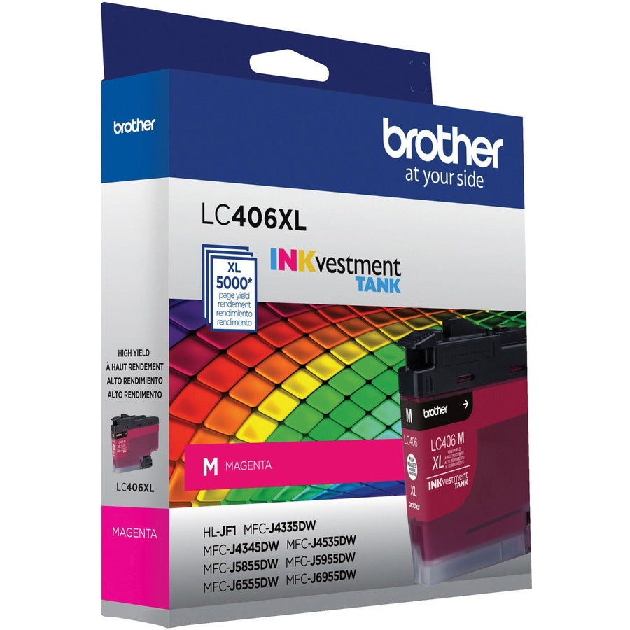 Brother INKvestment LC406XLM Original High Yield Inkjet Ink Cartridge - Single Pack - Magenta - 1 Each