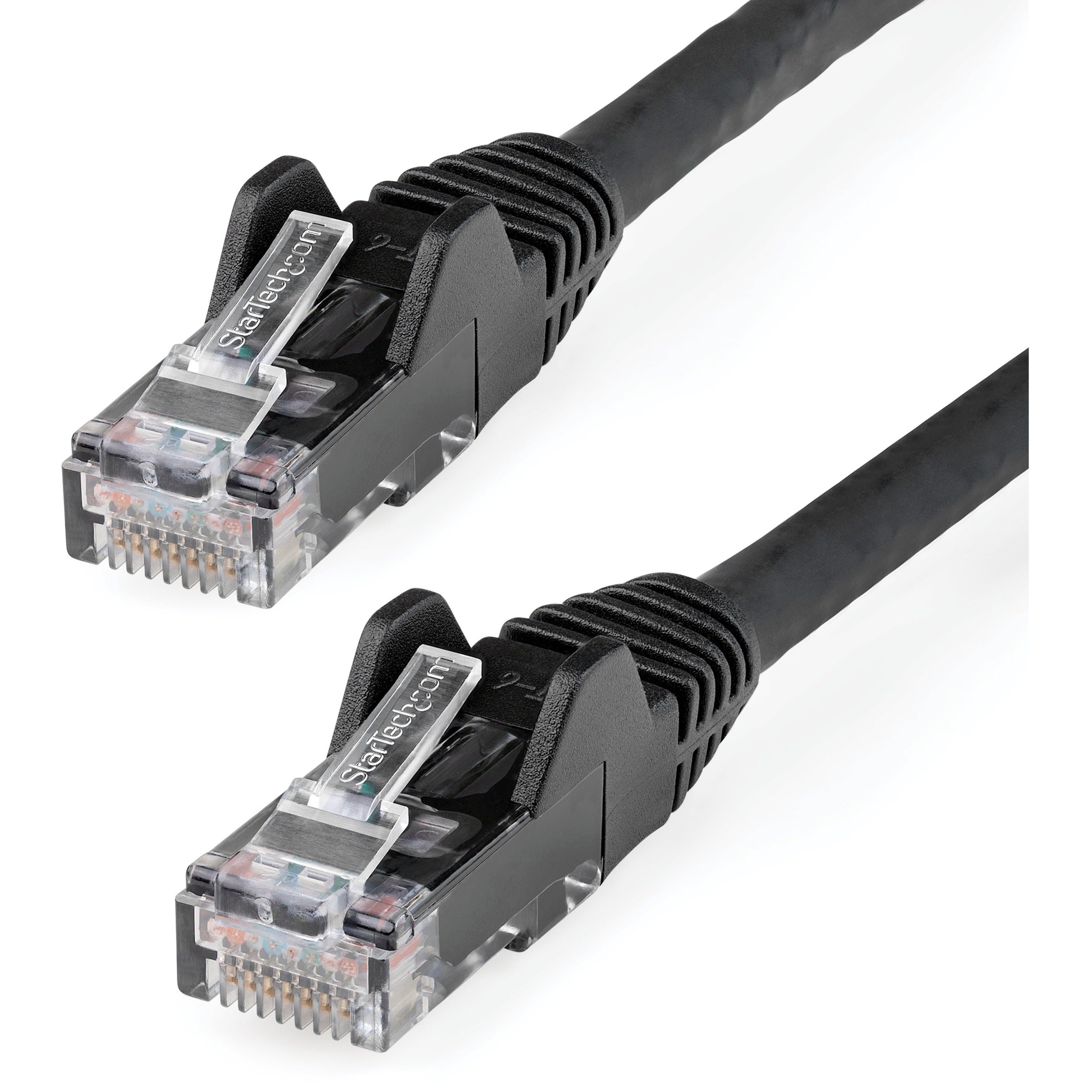 StarTech.com Cat6 Patch Network Cable, 30 ft, RJ-45 Male/Male, 10 Gbit/s, Gold Plated, LSZH, 24 AWG, Black, Snagless Boot, 1 Each