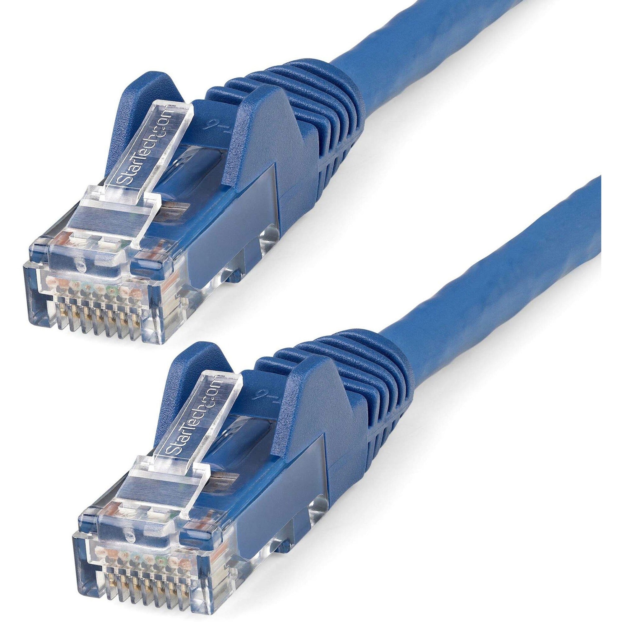 StarTech.com Cat6 Patch Network Cable, 50 ft, RJ-45 Male/Male, 10 Gbit/s, Gold Plated Contacts, LSZH, 24 AWG, Blue, Snagless Boot, 1 Each