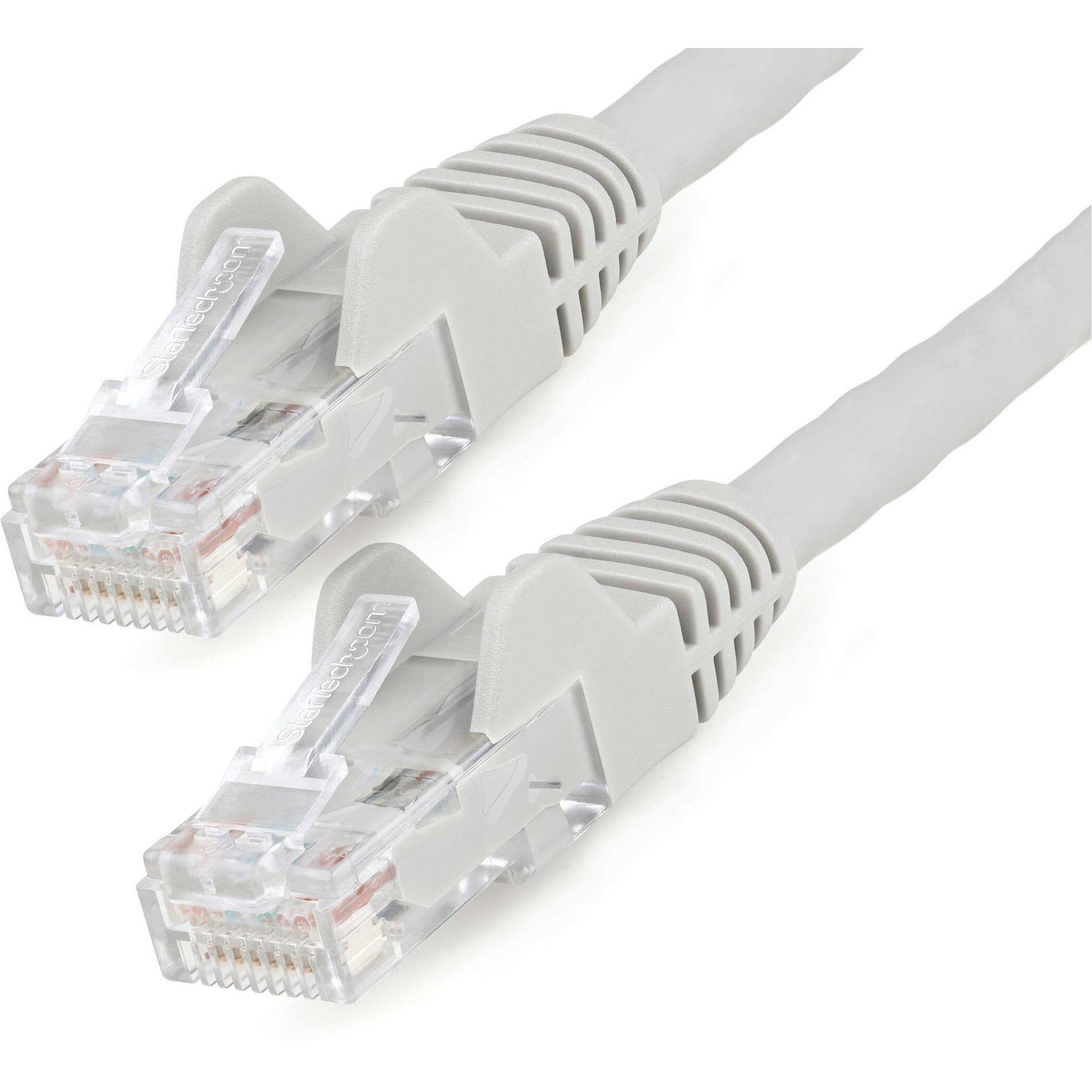 StarTech.com Cat6 Patch Network Cable, 50 ft, RJ-45 Male/Male, 10 Gbit/s, Gold Plated Contacts, LSZH Jacket, 24 AWG, Gray, Snagless Boot, 1 Each