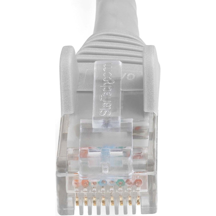 StarTech.com Cat6 Patch Network Cable, 50 ft, RJ-45 Male/Male, 10 Gbit/s, Gold Plated Contacts, LSZH Jacket, 24 AWG, Gray, Snagless Boot, 1 Each