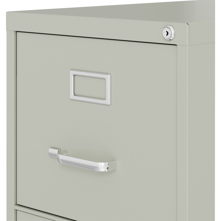 Lorell Fortress Series 22" Commercial-Grade Vertical File Cabinet, 3-Drawer, Letter Size, 15"W x 22"D x 40.2"H, Light Gray, Steel, 1 Each