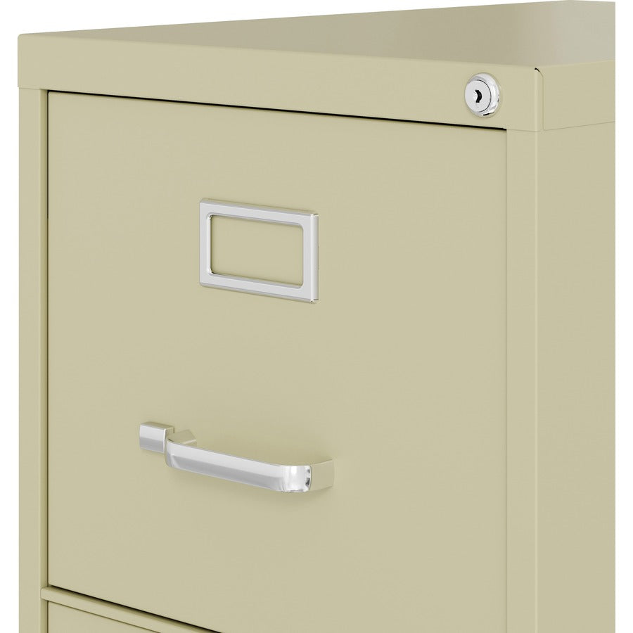 Lorell Fortress Series 22" Commercial-Grade Vertical File Cabinet - 15" Width x 22" Depth x 40.2" Height - 3 x Drawer(s) for File - Letter - Vertical - Ball-bearing Suspension, Removable Lock, Pull Handle, Wire Management - Putty - Steel - Recycled