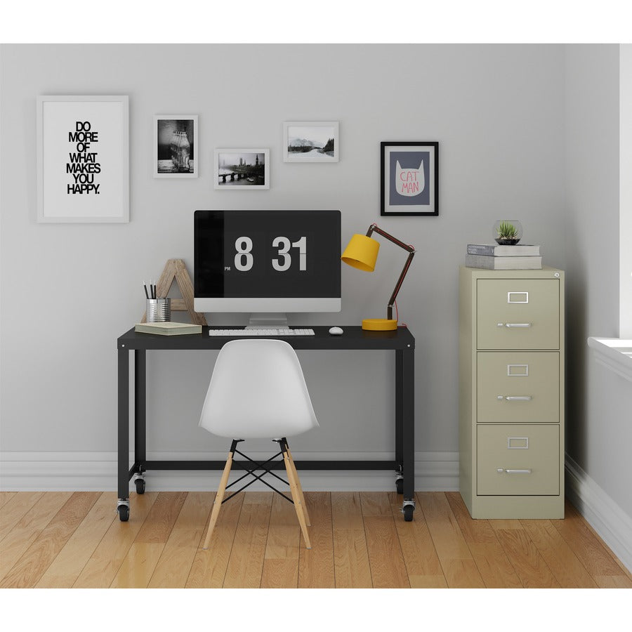 Lorell Fortress Series 22" Commercial-Grade Vertical File Cabinet - 15" Width x 22" Depth x 40.2" Height - 3 x Drawer(s) for File - Letter - Vertical - Ball-bearing Suspension, Removable Lock, Pull Handle, Wire Management - Putty - Steel - Recycled