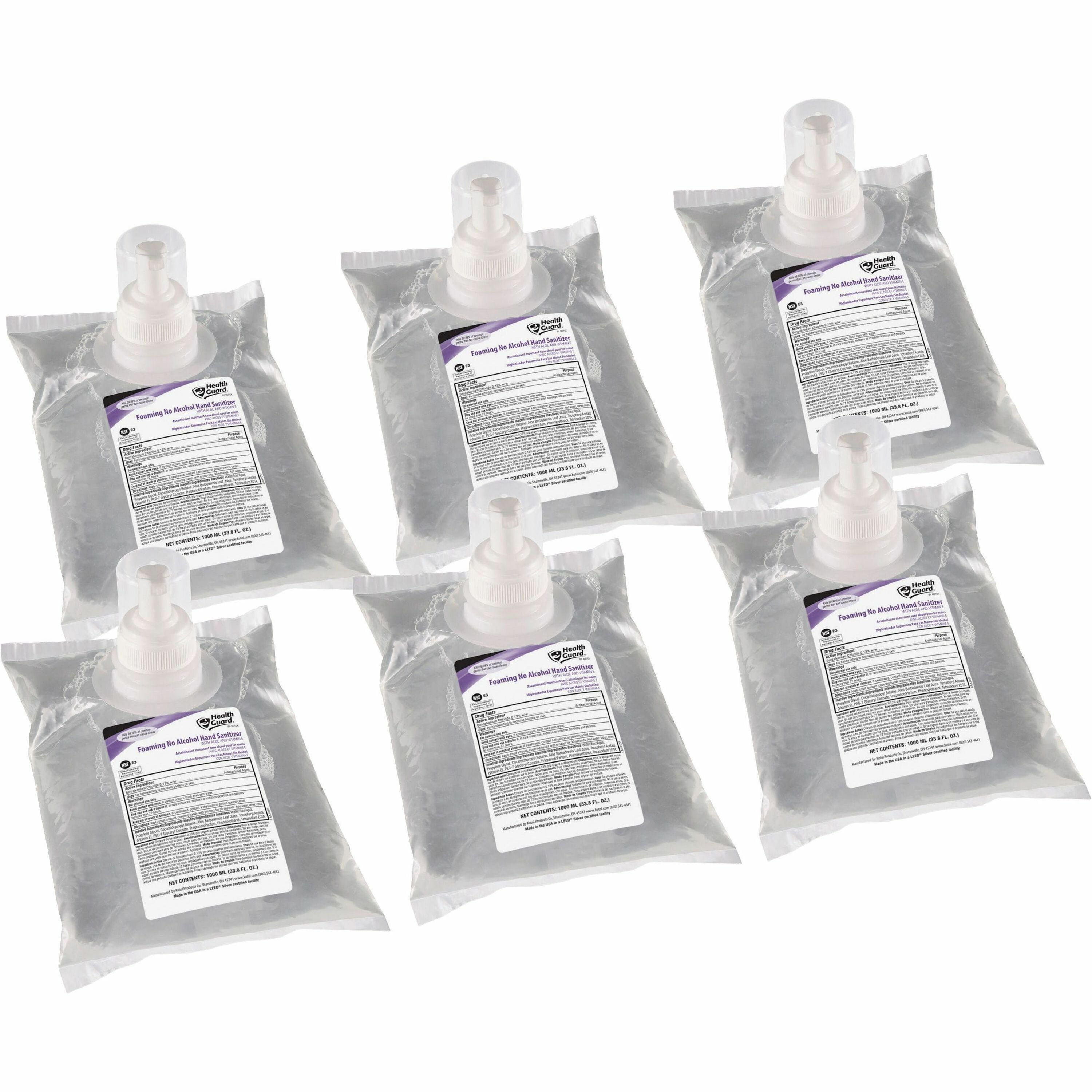 Health Guard Hand Sanitizer Foam - Light Linen Scent - 1.06 quart - Kill Germs - Multipurpose, Hand - Moisturizing - Clear - Dye-free, No Rinse, Fast Acting, Non-flammable, Odorless - 6 / Carton