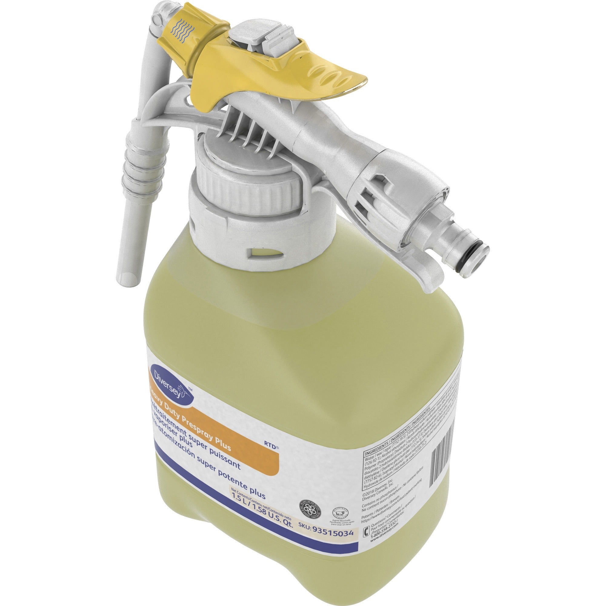 Ready-To-Use - 50.7 fl oz (1.6 quart) - Floral Scent - Heavy Duty, pH Neutral - Yellow - 2 / Box