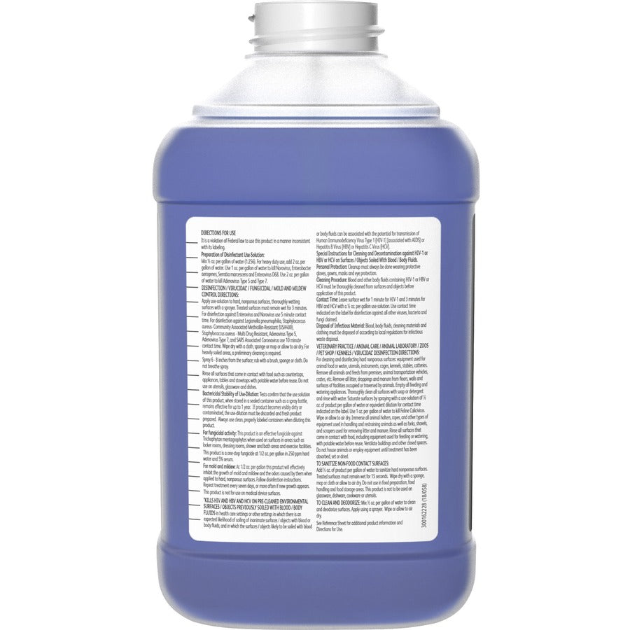 Diversey Virex Plus Disinfectant Cleaner - Concentrate - 84.5 fl oz (2.6 quart) - Surfactant Scent - Bactericide, Virucidal, Fungicide, Deodorize - Blue - 2 / Carton