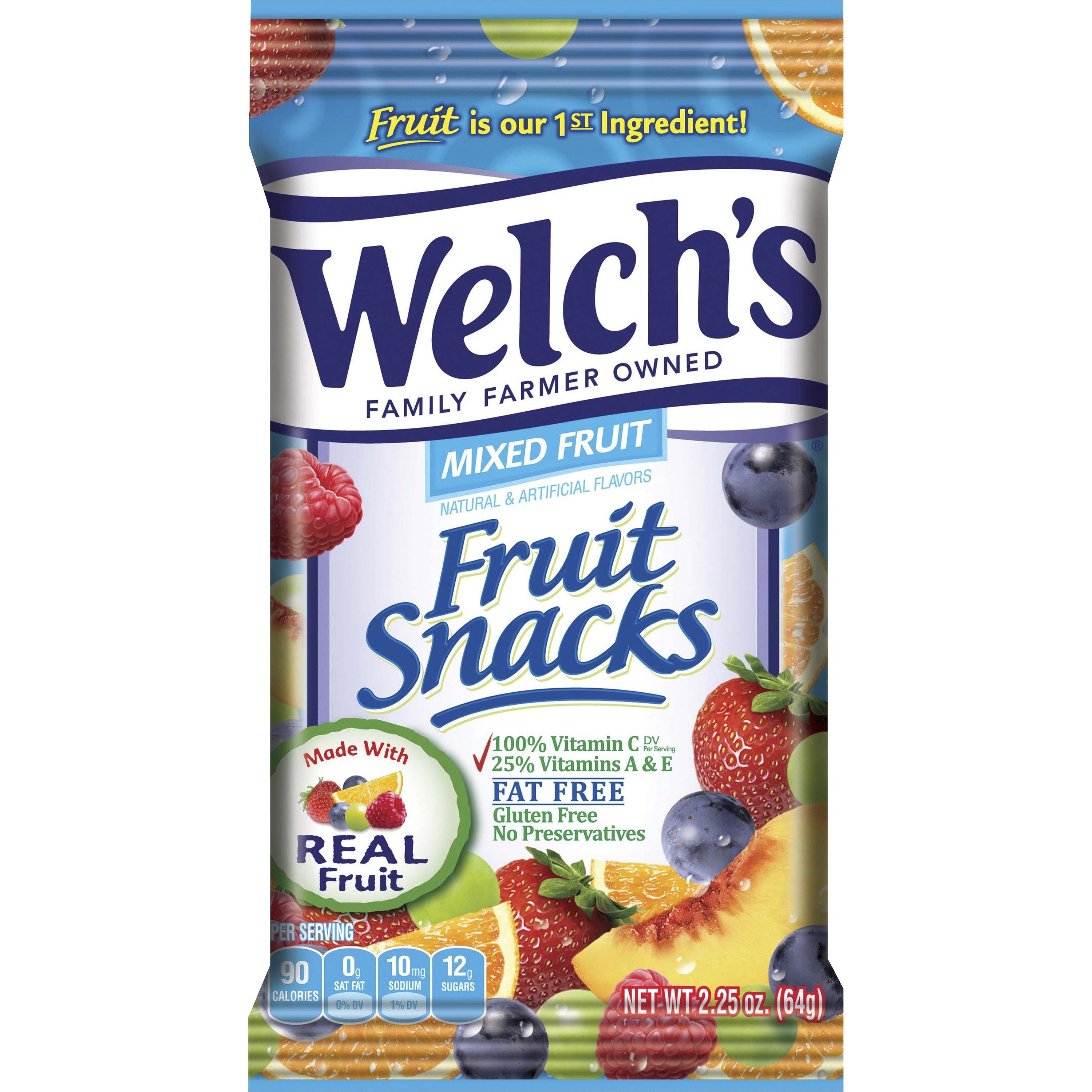 Gluten-free, Preservative-free, Trans Fat Free - Strawberry, White Grape Raspberry, Orange, White Grape Peach, Concord Grape - 2.25 oz - 48 / Carton