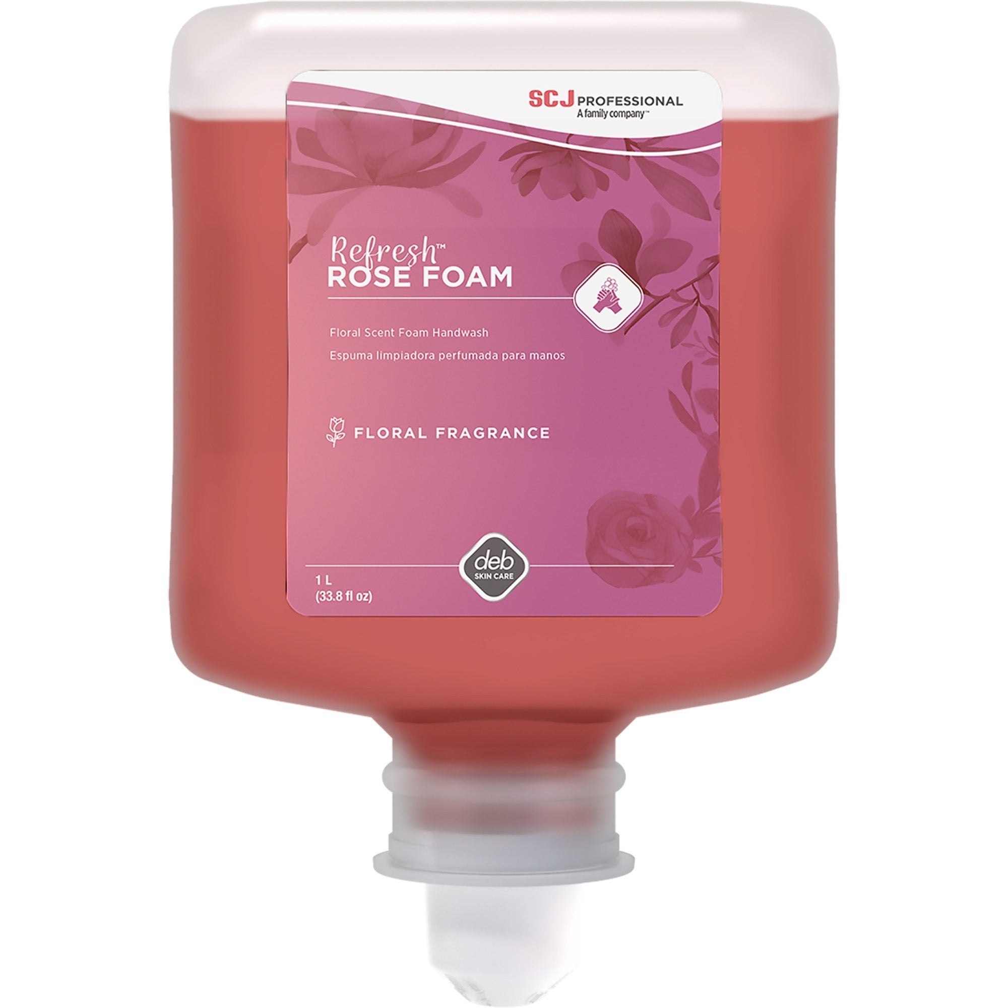 Rose Scent - 1.06 quart - Cartridge Dispenser - Dirt Remover - Skin, Washroom, Hand - Moisturizing - Pink - Anti-irritant - 6 / Carton