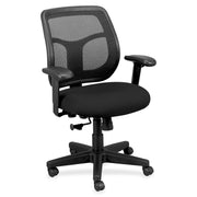 Eurotech Apollo Synchro Mid-Back Chair, Black Fabric Seat, Black Mesh Back, Black Frame, Adjustable Arms, 5-Star Base, 1 Each