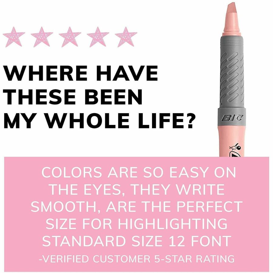 1.6 mm Chisel Marker Point - Assorted, Pastel Yellow, Pastel Pink, Pastel Blue, Pastel Green, Pastel Purple, Pastel Orange Ink - 1 Dozen