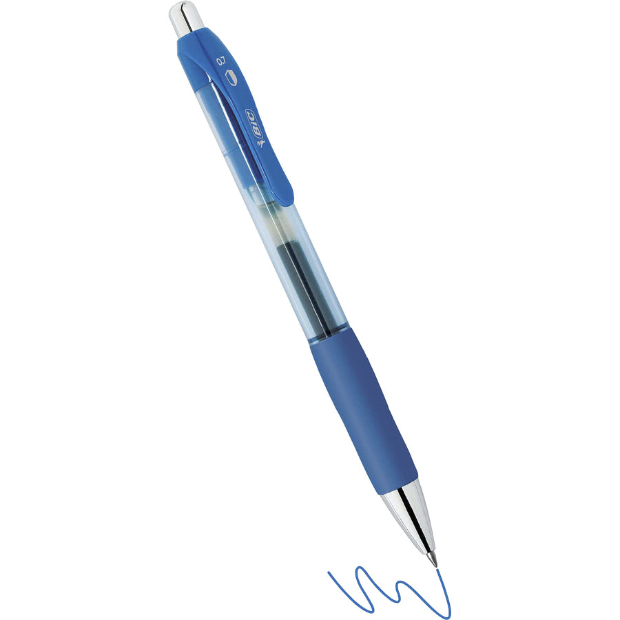 BIC PrevaGuard Gel-ocity Gel Pens, 0.7 mm, Blue Ink, Gel-based, 1 Dozen