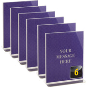 Officemate Vertical Sign Holder, 8.5" x 11", Double Sided, Self-Standing, Clear Plastic, 6/Pack