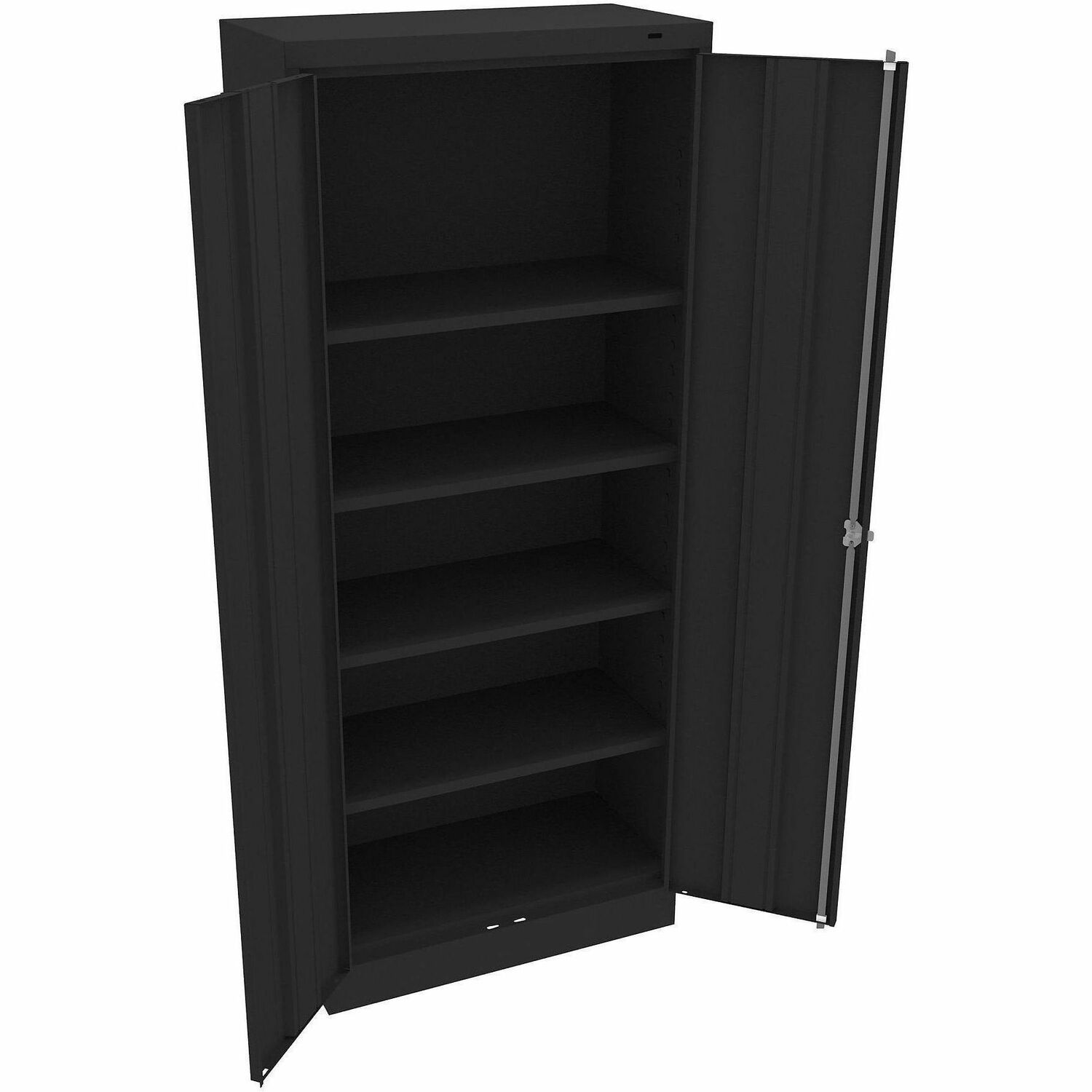 Tennsco Standard-Size Storage Cabinet, 30"W x 15"D x 72"H, 4 Adjustable Shelves, Steel, Black, 1 Each