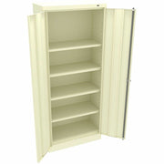 Tennsco Standard-Size Storage Cabinet, 30"W x 15"D x 72"H, 4 Adjustable Shelves, Steel, Champagne/Putty, 1 Each