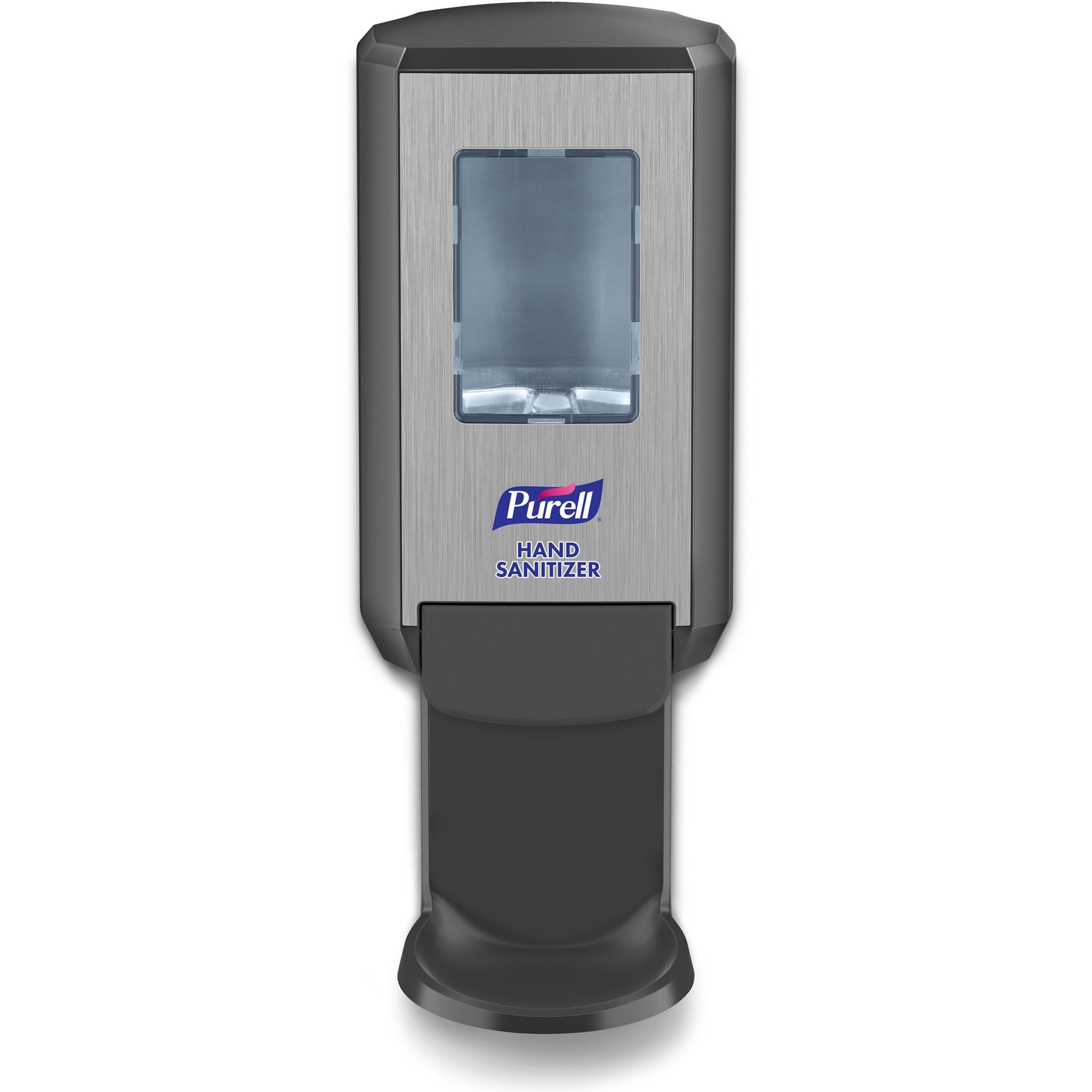 PURELL CS4 Hand Sanitizer Dispenser, Manual, 1.27 Quart Capacity, Site Window, Refillable, Sanitary-Sealed, Recyclable, Locking Mechanism, Durable, Wall Mountable, Graphite, 1 Each