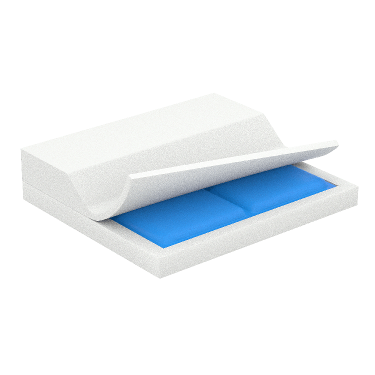 Anti-Thrust Wedge Gel Foam Cushion, 18" x 16" x 4" x 2", Single, 1 Quantity per Box (Image for Reference Only – May Not Reflect Exact Size)