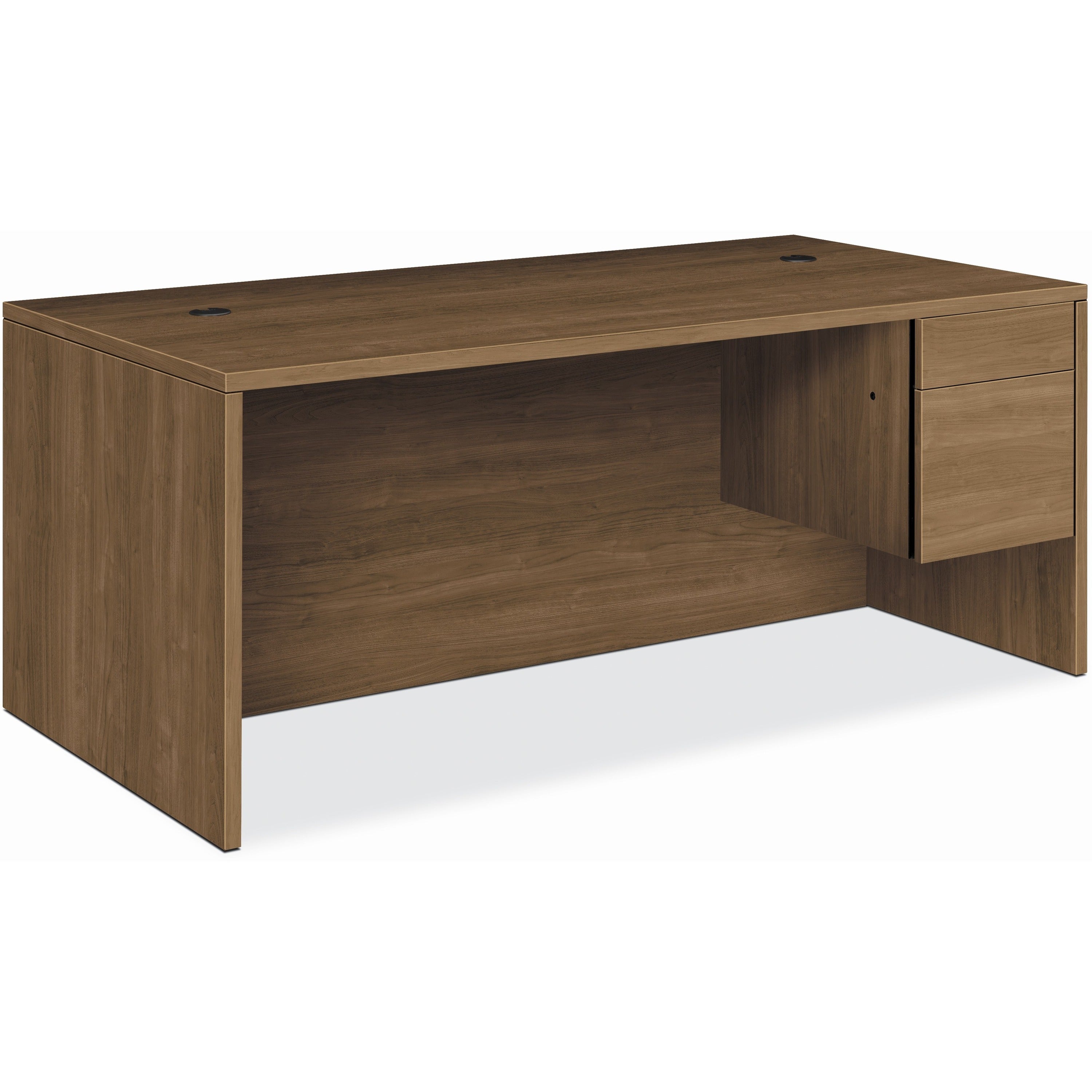 HON H10585R Pedestal Desk, Right Pedestal, 2 Drawers, Pinnacle Laminate Finish, 29.5"H x 72"W x 36"D, 1 Each