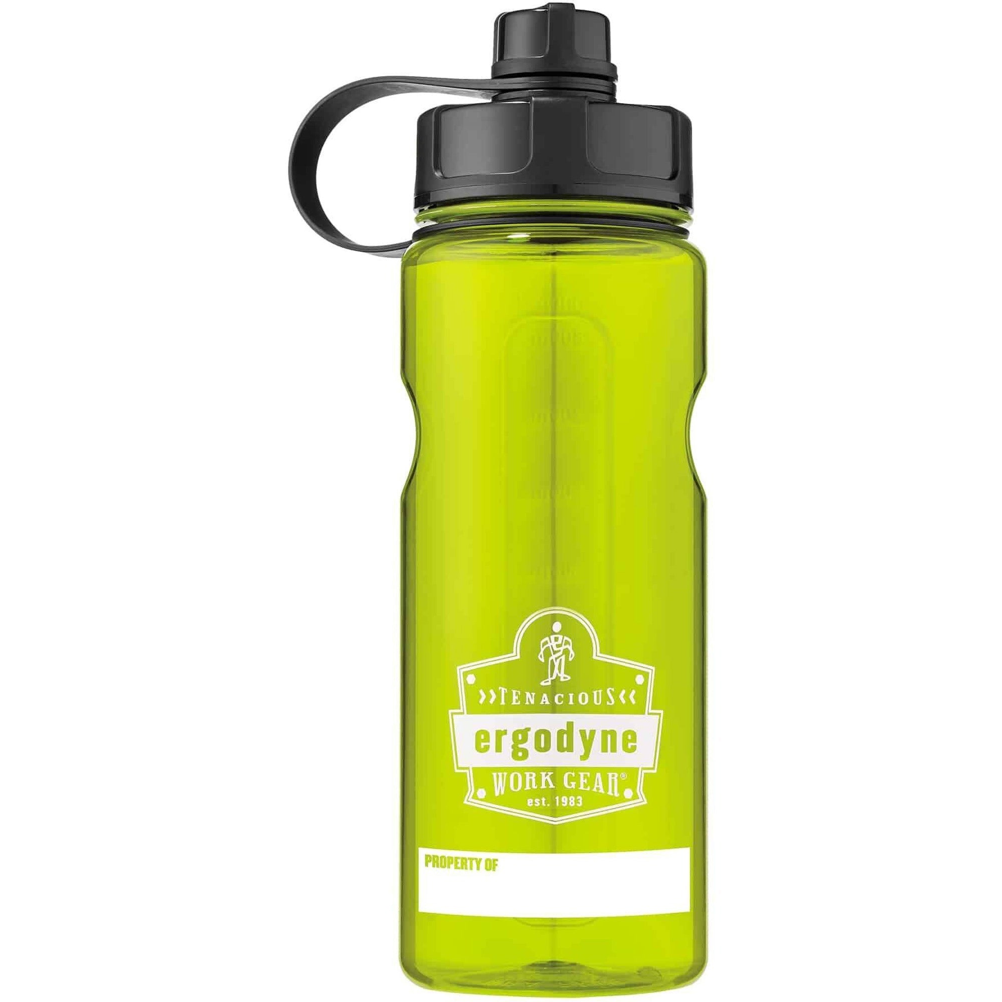 Ergodyne 5151 BPA-Free Water Bottle - 34oz / 1000ml - 1.06 quart - Lime - Plastic, Tritan Copolyester