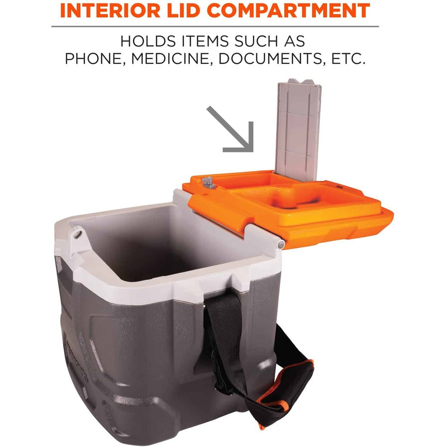 4.25 gal - 18 Can Support - Orange, Gray - Fabric