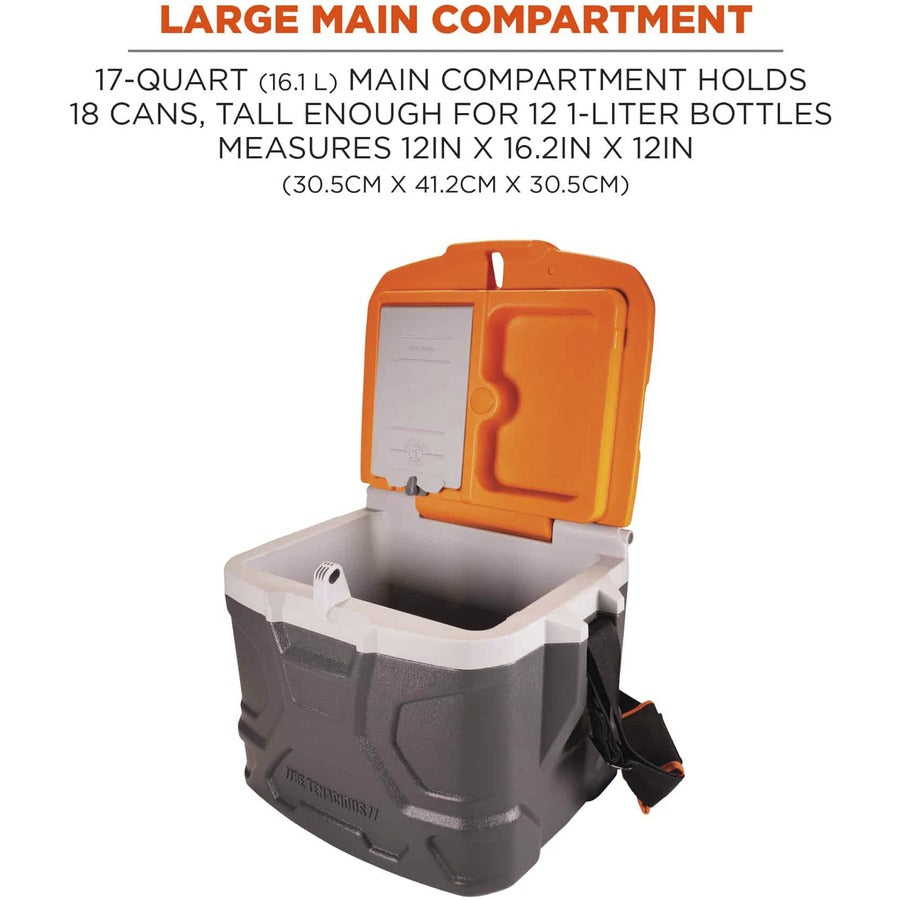 4.25 gal - 18 Can Support - Orange, Gray - Fabric