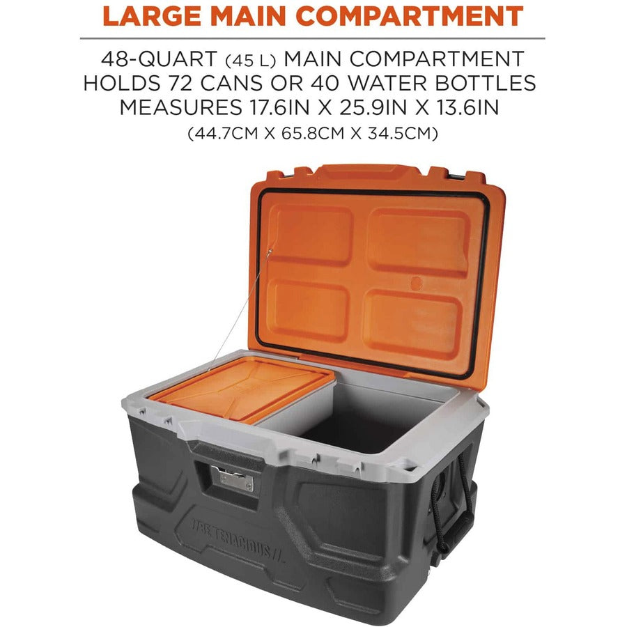 12 gal - 72 Can Support - 40 Bottle Support - Orange, Gray - Stainless Steel, Plastic, Rubber, Nylon