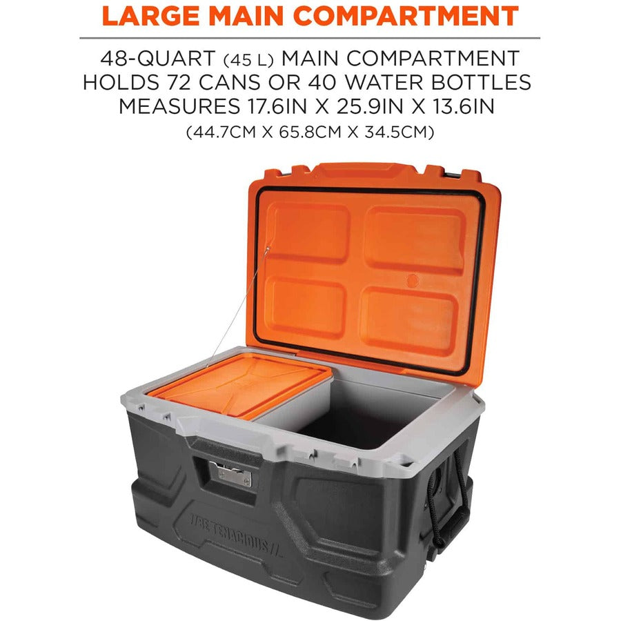 12 gal - 72 Can Support - 40 Bottle Support - Orange, Gray - Stainless Steel, Plastic, Rubber, Nylon