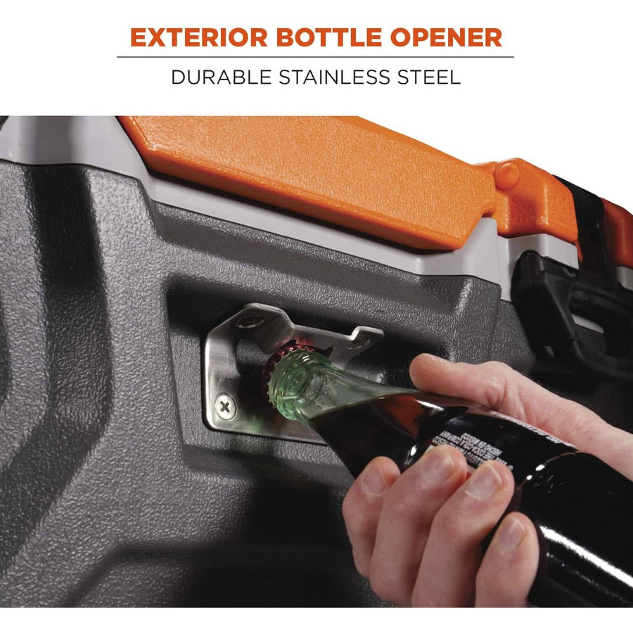 12 gal - 72 Can Support - 40 Bottle Support - Orange, Gray - Stainless Steel, Plastic, Rubber, Nylon