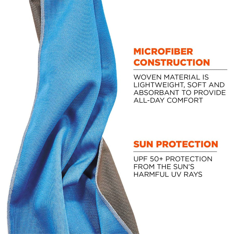 Ergodyne 6602MF Evaporative Microfiber Cooling Towel - 7.3" Height x 2.5" Width - Blue - MicroFiber - 1 Each