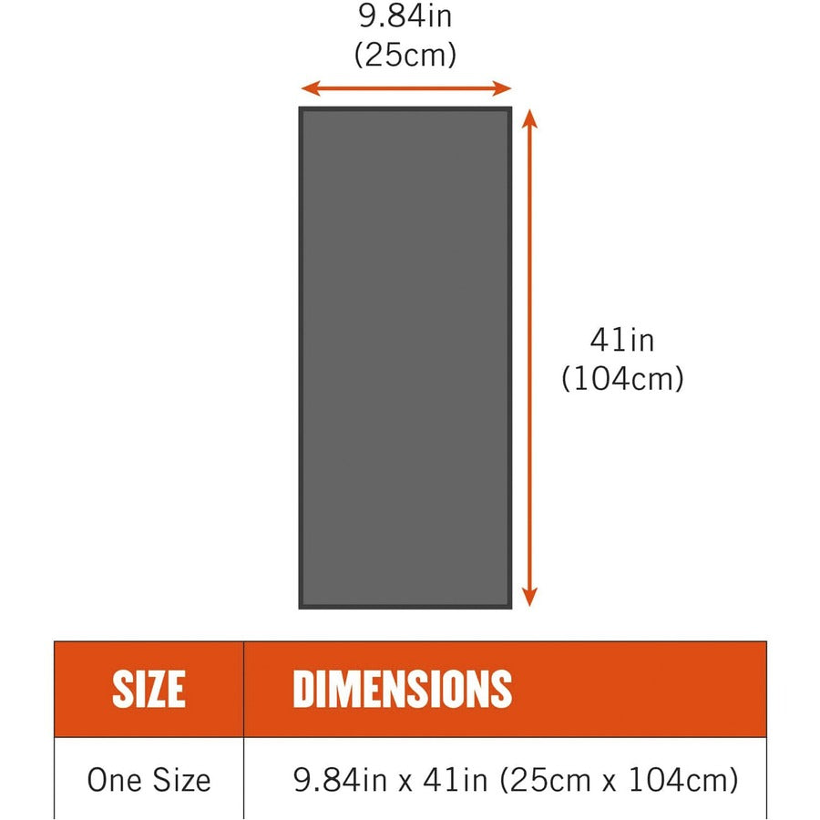 Ergodyne 6602MF Evaporative Microfiber Cooling Towel - 7.3" Height x 2.5" Width - Orange - MicroFiber - 1 Each