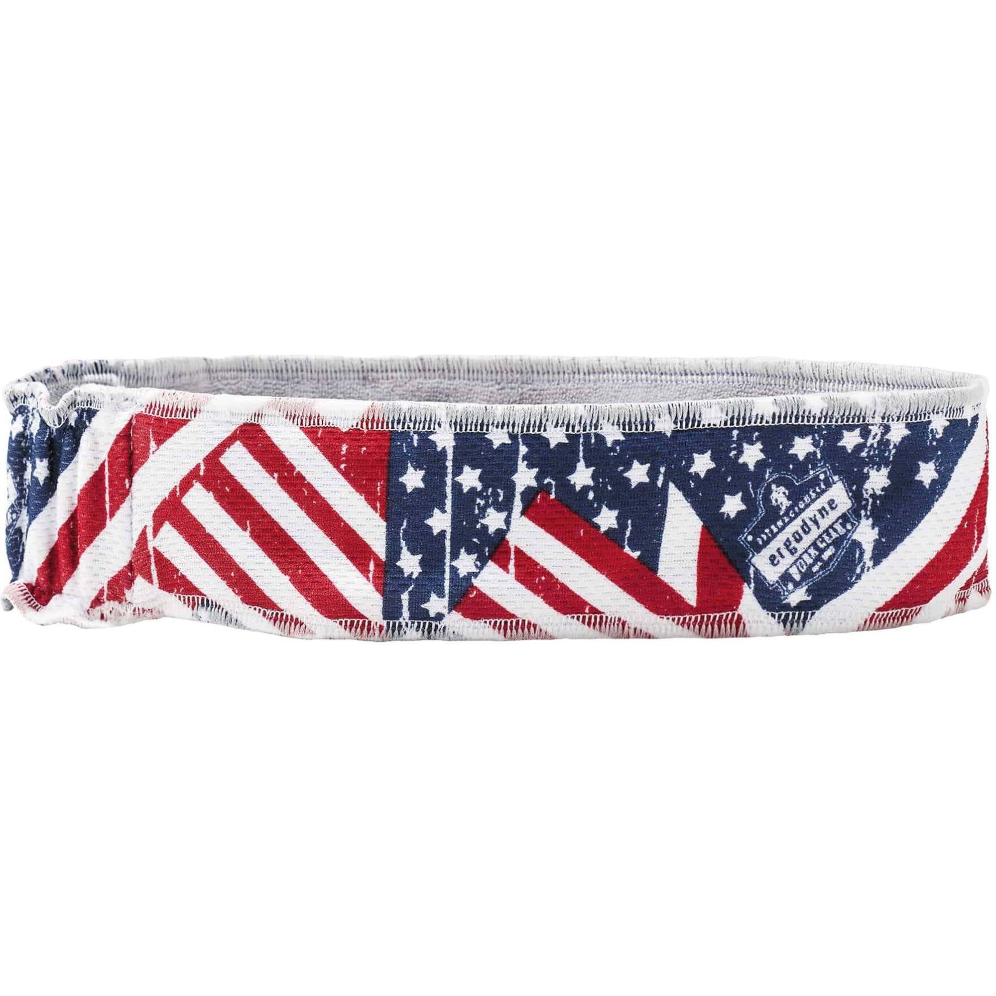 Ergodyne 6605 High-Performance Headband - Stars and Stripes Design - 2" Height x 0.3" Width x 20" Length - Cloth, Elastic - 6 / Carton