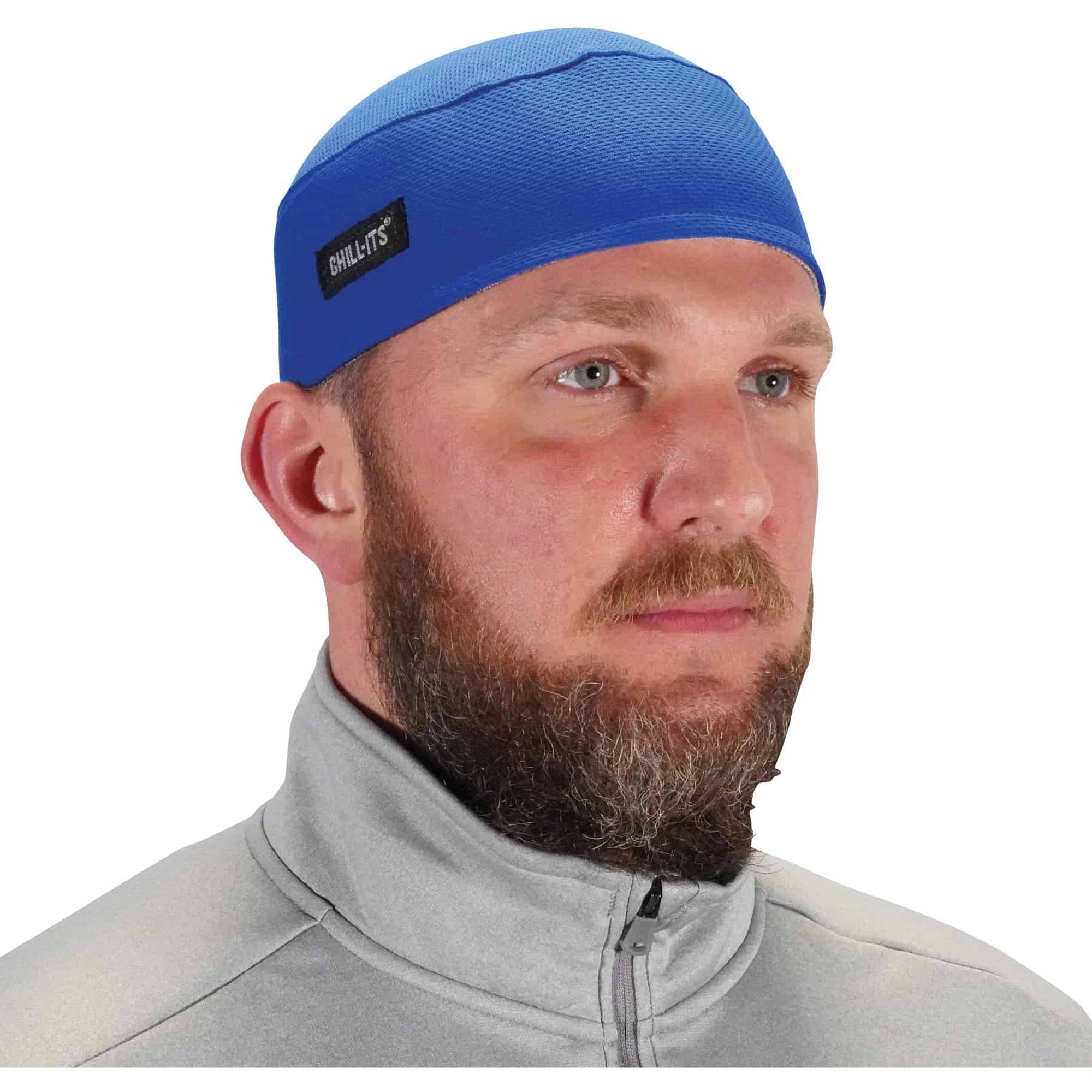 Ergodyne 6630 Skull Cap - Terry Cloth - Fabric, Elastic - Blue