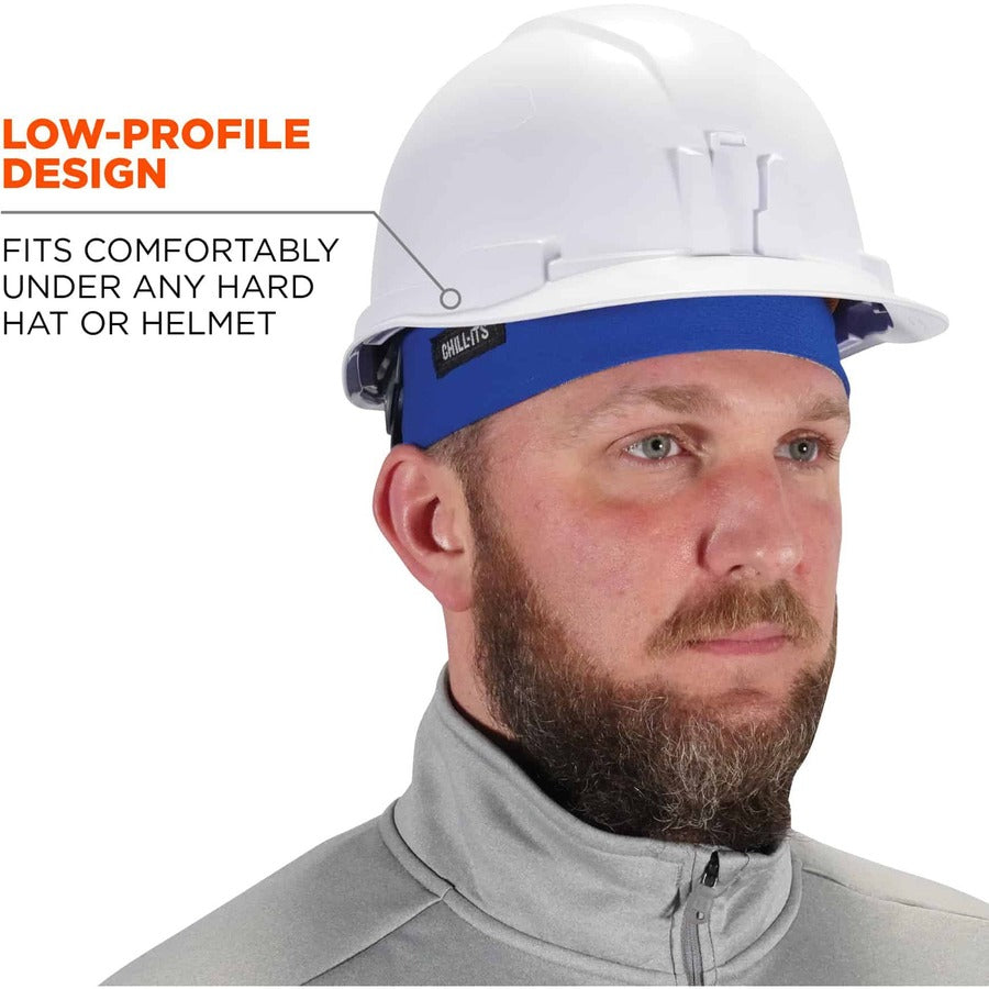 Ergodyne 6630 Skull Cap - Terry Cloth - Fabric, Elastic - Blue
