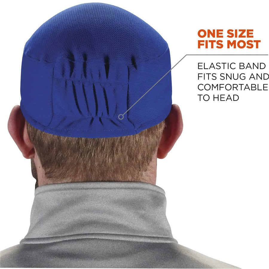 Ergodyne 6630 Skull Cap - Terry Cloth - Fabric, Elastic - Blue
