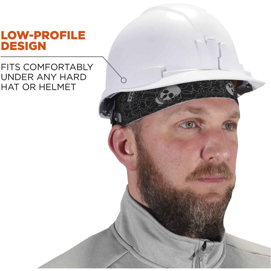 Ergodyne 6630 Skull Cap, Terry Cloth, Fabric and Elastic, Moisture Absorbent, Stretchable, Comfortable, Machine Washable, 6 per Carton