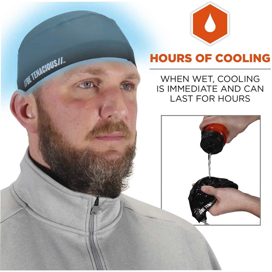 Ergodyne 6632 Cooling Skull Cap - Fabric, Elastic - Black