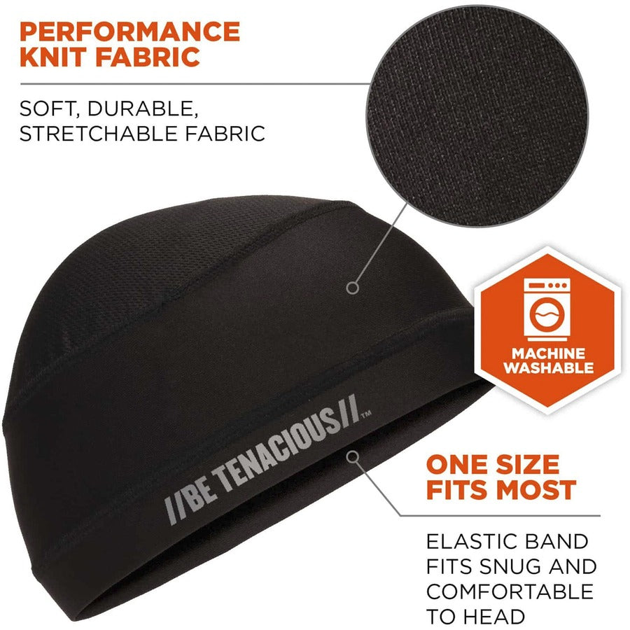 Ergodyne 6632 Cooling Skull Cap - Fabric, Elastic - Black