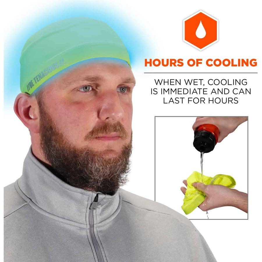 Ergodyne 6632 Cooling Skull Cap - Fabric, Elastic - Lime