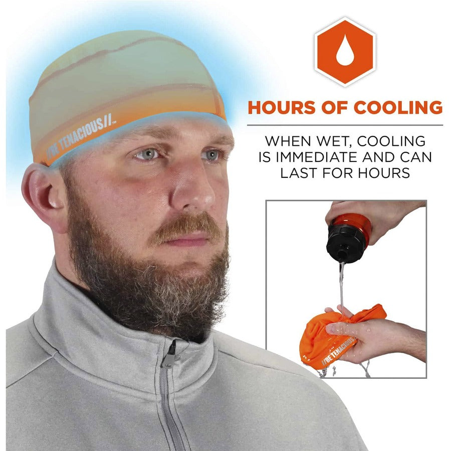 Ergodyne 6632 Cooling Skull Cap - Fabric, Elastic - Orange