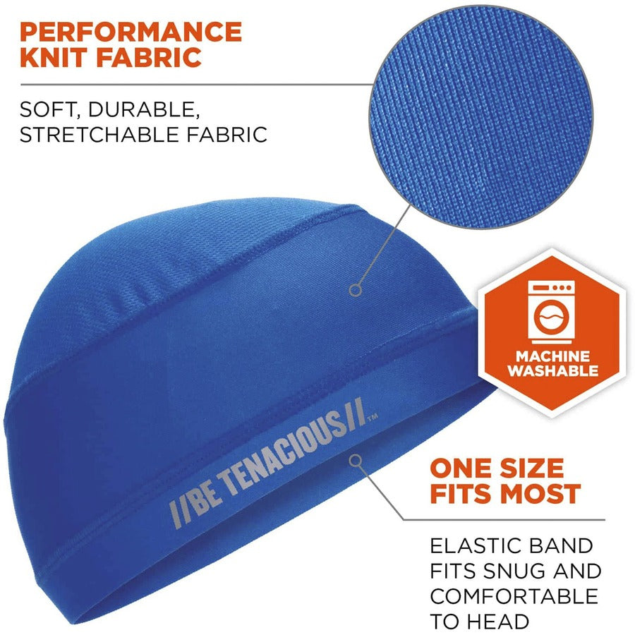 Ergodyne 6632 Cooling Skull Cap - Fabric, Elastic - Blue