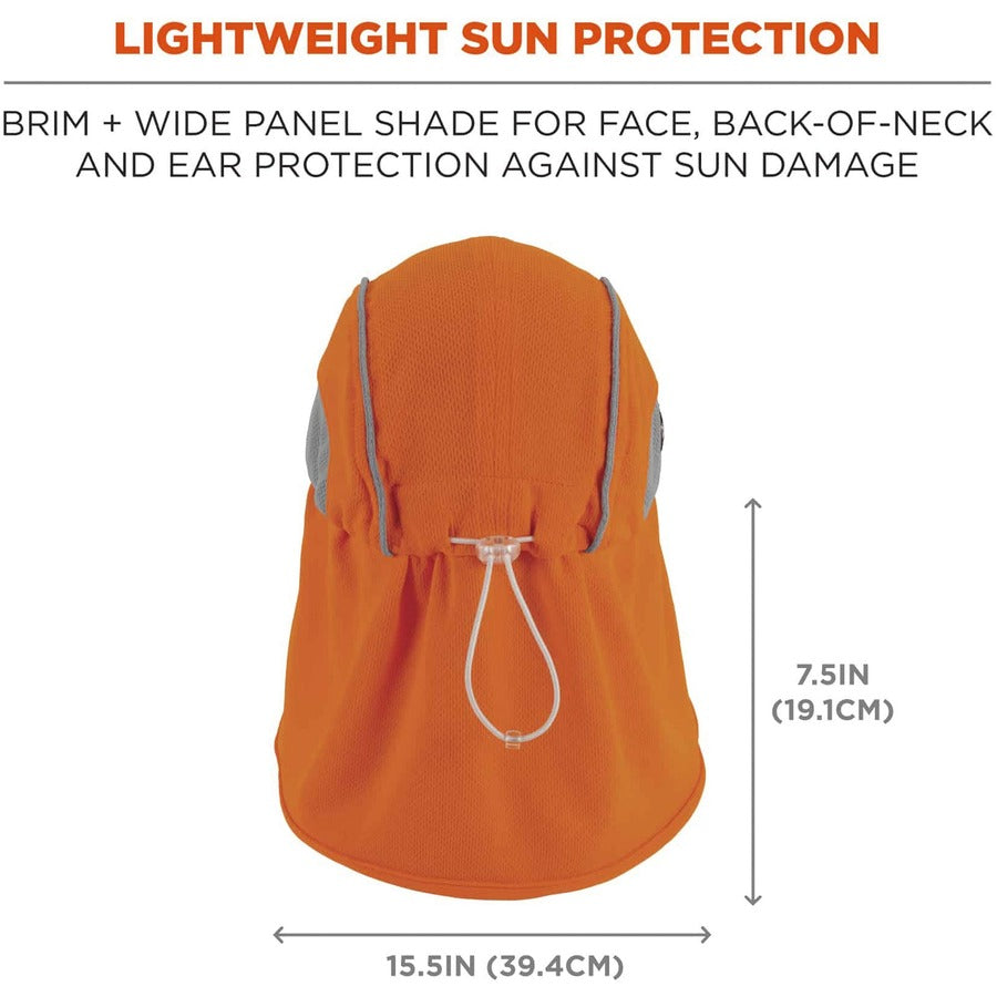 Ergodyne 6650 High-Performance Hat with Neck Shade - Orange
