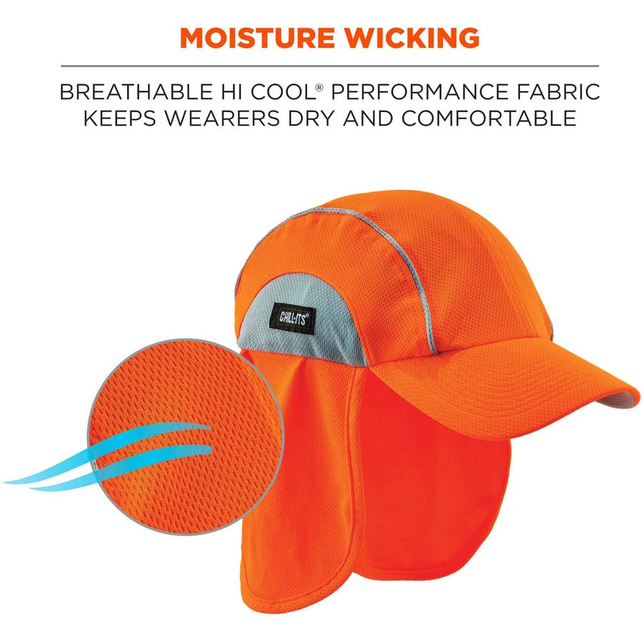 Ergodyne 6650 High-Performance Hat with Neck Shade - Orange