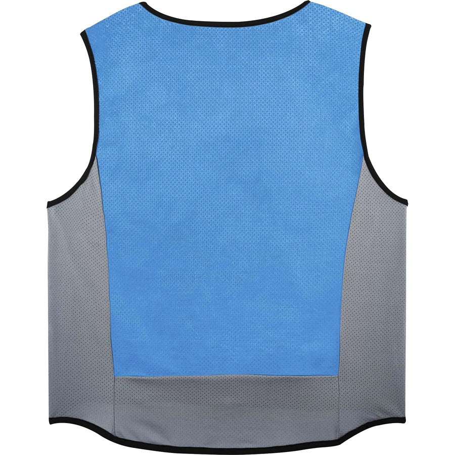 Ergodyne 6667 Wet Evaporative Cooling Vest, PVA Material, 2-Xtra Large, Zipper Closure, Blue, Machine Washable, Breathable, Lightweight, Heat Resistant, 1 Each