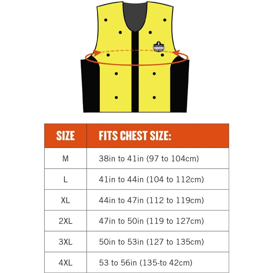 Ergodyne 6685 Premium Dry Evaporative Cooling Vest, Medium, Zipper Closure, Lime, Machine Washable, Lightweight, Durable, Ventilated, Stretchable, Antimicrobial, High Visibility, 1 Each