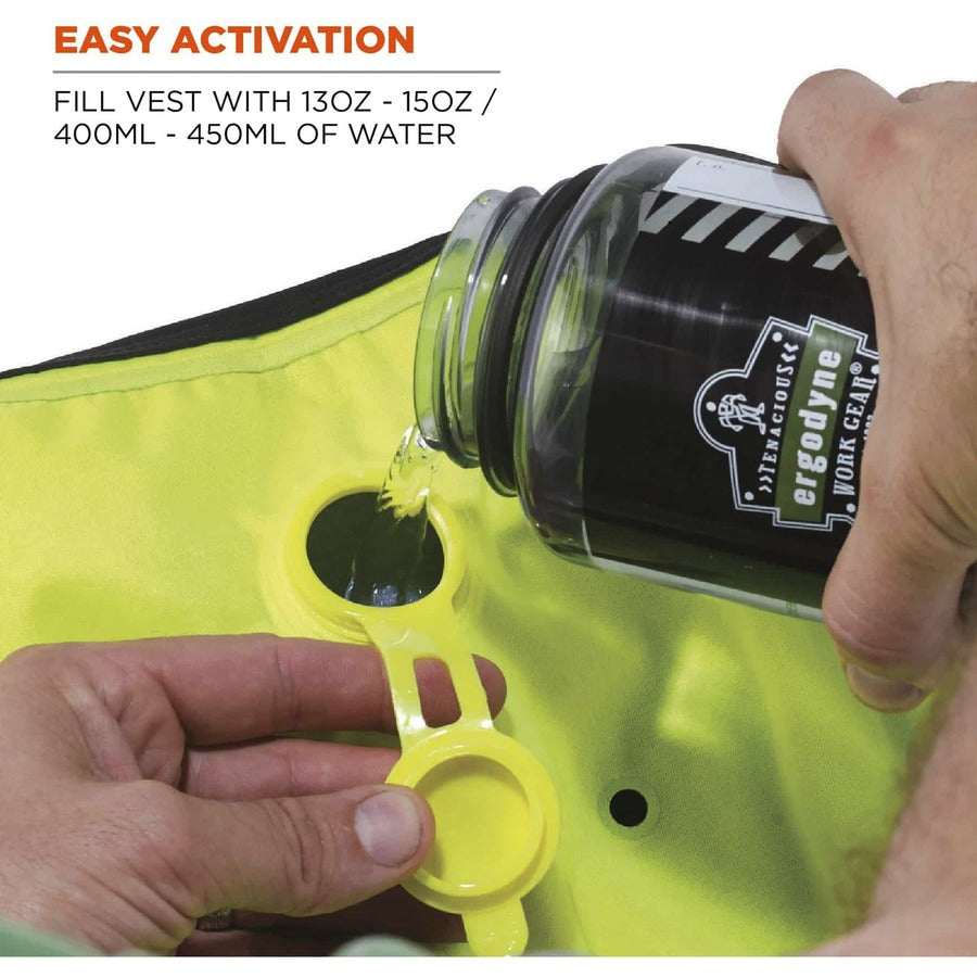 Ergodyne 6685 Premium Dry Evaporative Cooling Vest, Medium, Zipper Closure, Lime, Machine Washable, Lightweight, Durable, Ventilated, Stretchable, Antimicrobial, High Visibility, 1 Each