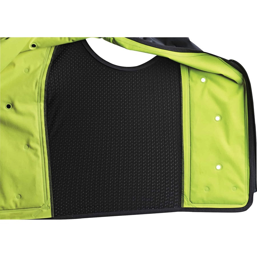 Ergodyne 6685 Premium Dry Evaporative Cooling Vest, Large, Zipper Closure, Lime, Machine Washable, Lightweight, Durable, Ventilated, Antimicrobial, High Visibility, Stretchable, Snug Fit, 1 Each